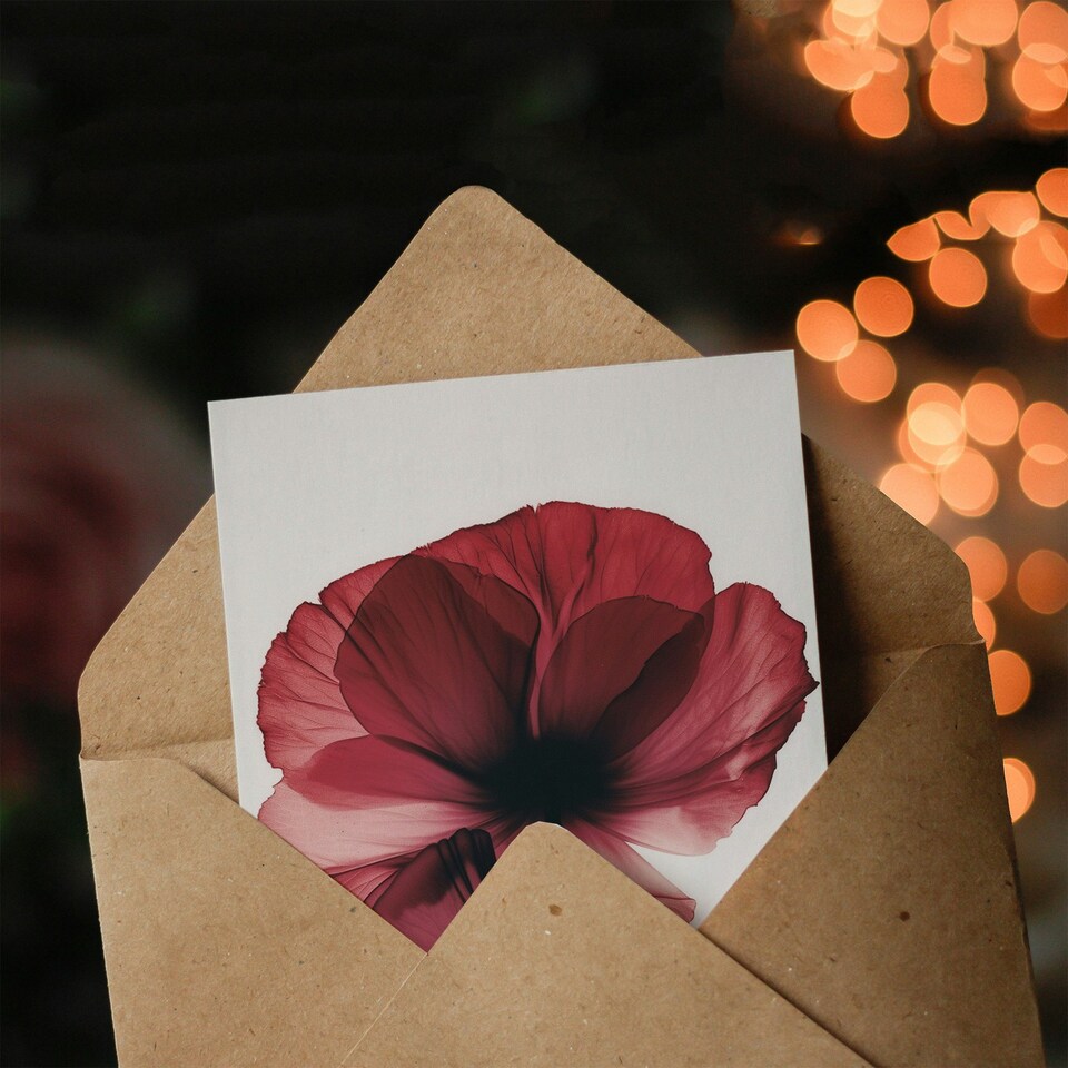 image 1 of Elegant Poppy Flowers Xray Bright Floral Her Birthday Card