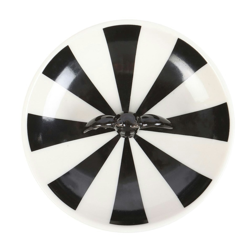 image 1 of Something Different Striped Bat Trinket Dish - White/Black - One Size