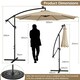 image 2 of COSTWAY 303 cm Patio Parasol Solar LED Cantilever Offset Umbrella Cream