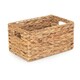 image 7 of Large Water Hyacinth Rectangular Storage Basket | Brown | Brown