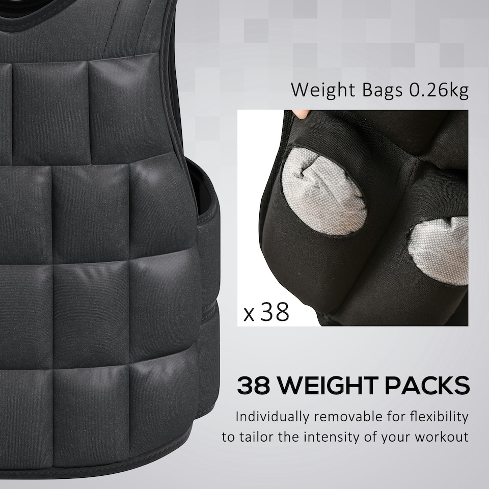image 1 of HOMCOM 20KGS Adjustable Weight Vest Running Gym Training Weight Loss, Red