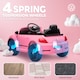 image 4 of AIYAPLAY Volkswagen Beetle Licensed Ride on Car, 12V Kids Electric Car with Remote Control, 4 Spring Suspension Wheels, Soft Start, Headlights, FM Radio, Music, Horn, Pink