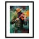 image 1 of Violinist a Hat Playing Music his Violin 9x7" Black Framed Wall Art Print