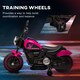 image 4 of HOMCOM 6V Electric Motorbike with Training Wheels, One-Button Start - Pink