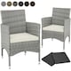 image 8 of Garden Chair Nantes Set of 2 - durable polyrattan, 2 sets of cushion covers Grey | Light Grey