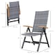 image 5 of Outsunny Folding Garden Chairs Set of 2, 5-level Reclining PE Rattan Garden Dining Chairs with Wood Armrests, High Back and Steel Frame for Outdoor, Patio, Terrace, Porch, Light Grey | Grey | Light Grey
