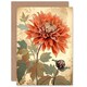 image 1 of Pastel Orange Dahlia Flower Patterns Birthday Card