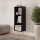 image 2 of 3-Tier Cube Display Cabinet with Scandinavian Legs | Black | Black & Pine | 1