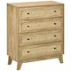 image 1 of HOMCOM Chest of Drawers, 4-Drawer Storage Organiser Unit with Rattan Element for Bedroom, Living Room, Wood Effect