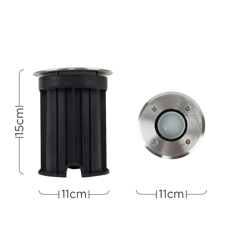 image 1 of ValueLights 8 Pack Silver Outdoor Ground Walkover Light
