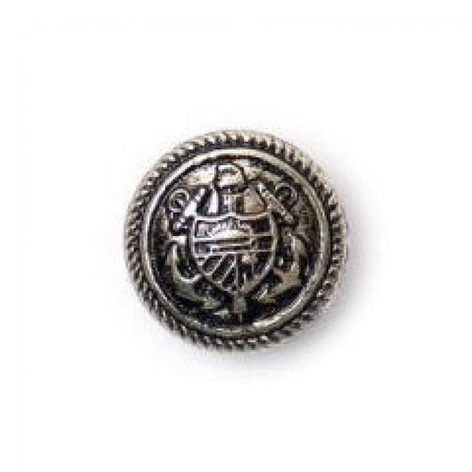 Crendon Silver 15mm Military Style Crest Shank Buttons for Dressmaking - per pack of 25