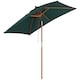 image 1 of Outsunny Wooden Patio Umbrella Parasol Outdoor Sunshade 6 Ribs Green
