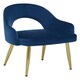 image 2 of Interiors by Premier Midnight Velvet Dining Chair, Luxury Blue Velvet Dining Chair, Comfy Dining Chair with Gold Metallic Legs Blue