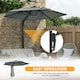 image 4 of Outsunny Wall-Mounted Parasol Patio Umbrella with Hand to Push System Grey