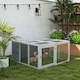 image 2 of PawHut Rabbit Hutch, Bunny Cage Outdoor with Openable Roof, Grey