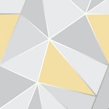 Fine Decor Apex Geometric Wallpaper - Yellow/Grey - 32.1ft x 21in Yellow