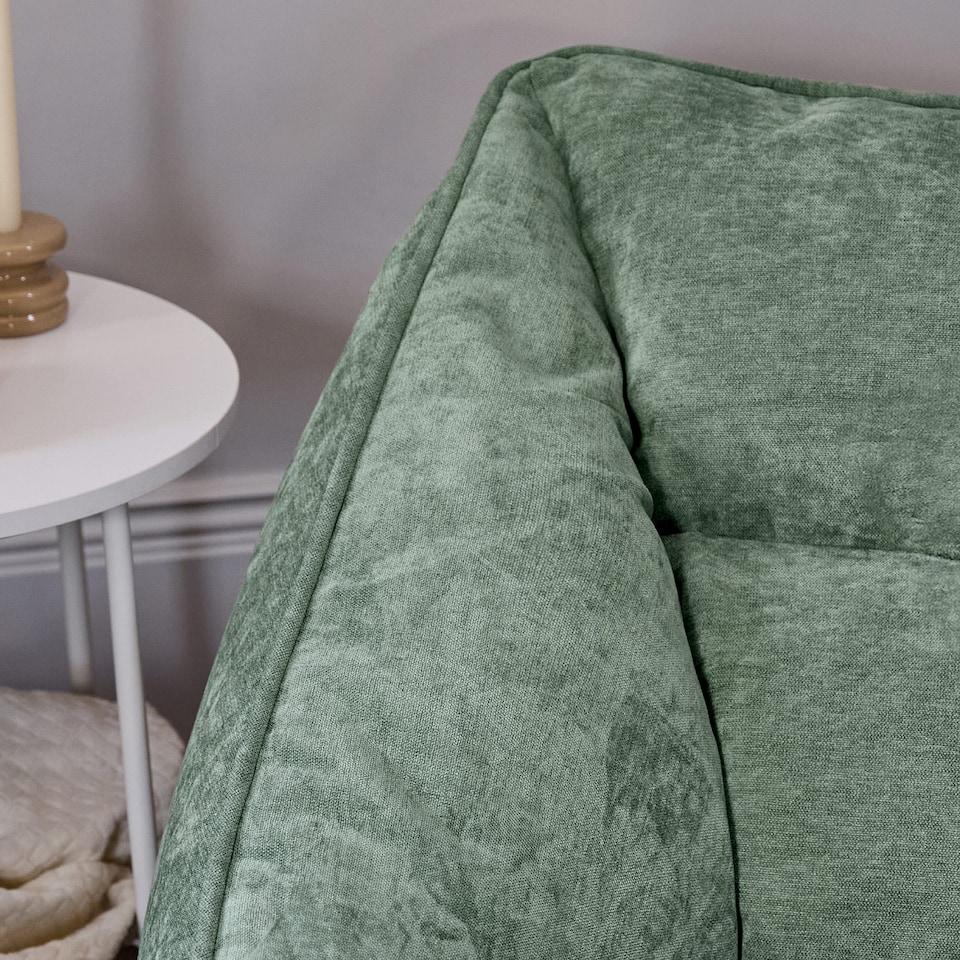 image 1 of Cecilia Bean Bag Sofa Sage Green Giant Chenille Bean Bag Chair | Green | Sage Green | XL | 1