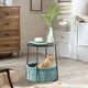 image 4 of Side Table with Removable and Washable Storage Basket Cream