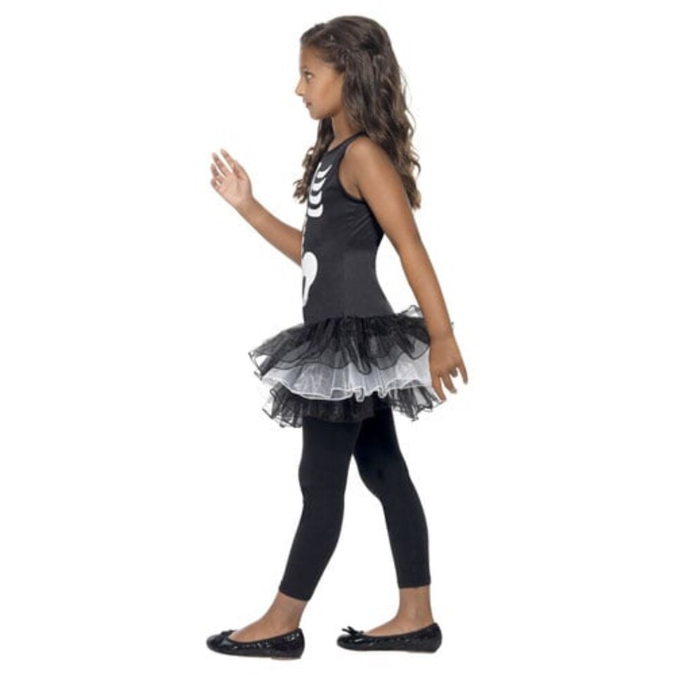 image 1 of Skeleton Tutu Girls Fancy Dress Costume Kids Medium - Age 7-9