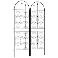 Outsunny Set of 2 Metal Garden Trellis, Decorative Trellis Panels