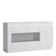image 1 of Lyon 3 Door Glazed Sideboard (including LED lighting) in White and High Gloss