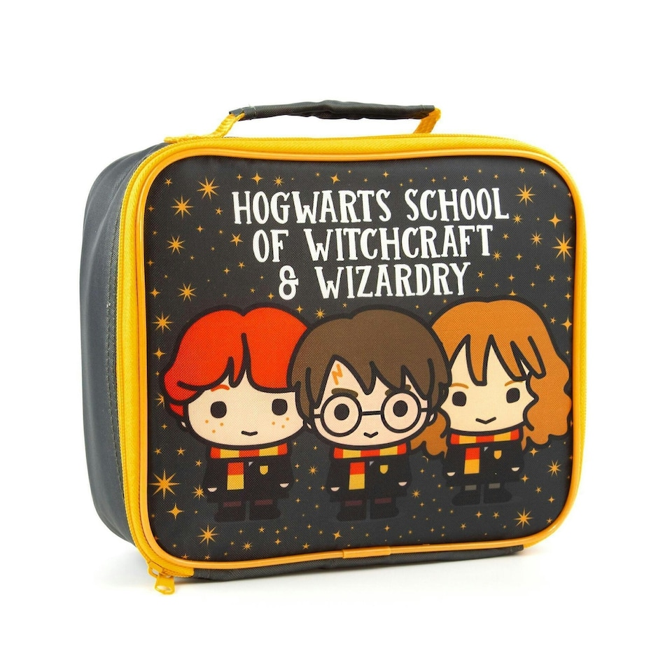 image 1 of Harry Potter Chibi Lunch Bag and Bottle Set - Black/Yellow - One Size