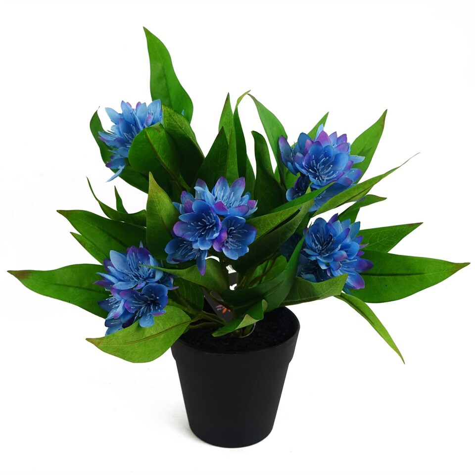 image 1 of 18cm Artificial Freesia Plant Blue Flowering