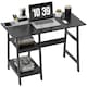 image 1 of HOMCOM Computer Writing Desk w/ Shelf PC Workstation for Home Office Black