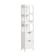 image 1 of SoBuy FRG126-W,Slim Tall Bathroom Storage Cabinet with 3 Shelves & 2 Drawers | White | White | 1
