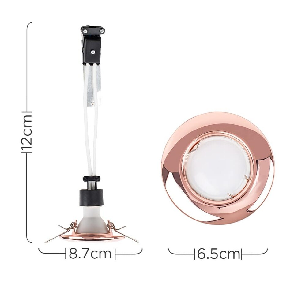 image 1 of ValueLights Downlight Fixed Copper Ceiling Light Fitting Single Pack