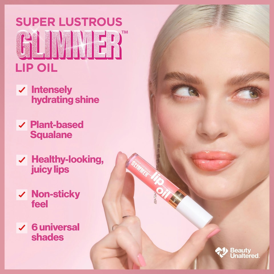 image 1 of REVLON Super Lustrous Glimmer Lip Oil, Moisturizing & Tinted, Shiny Finish, Made with Plant-Based Squalane, Healthy Juicy Lips, Non Sticky Feel, Glow Mama N/A