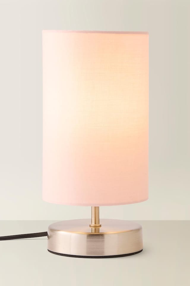 image 1 of ValueLights Francis Pair Chrome Touch Table Lamp Pink Shades | Silver | Pink