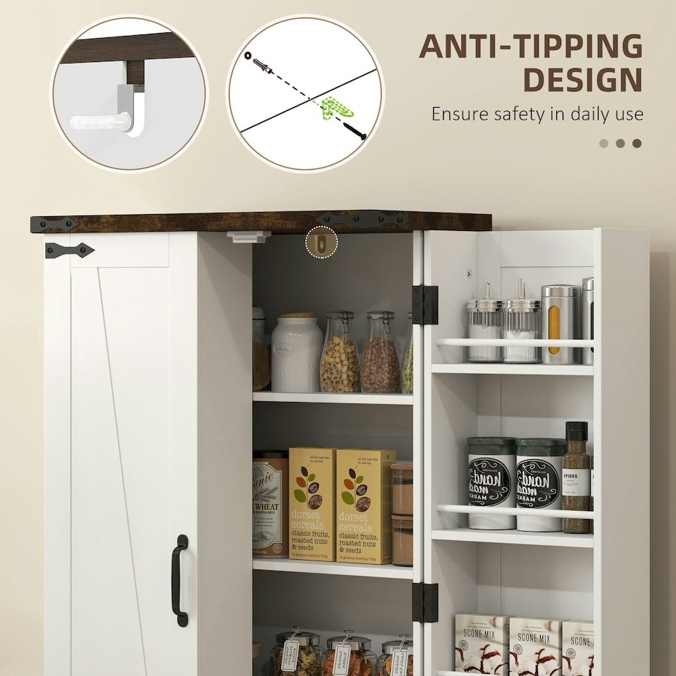 image 1 of HOMCOM Kitchen Cupboard Pantry Cabinet with Adjustable Shelves White