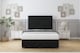image 1 of Sloomy Manhattan Black Plush Ottoman Bed Base With 54" Floor Standing Headboard 4' Small Double | Black | Black | Small Double | 1