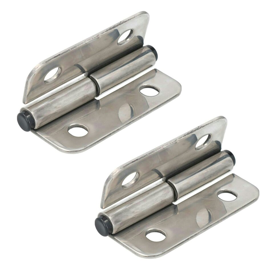 image 1 of Stainless Steel Lift Off Leaf Hinge Right 76x100mm Heavy Duty Door Hatch 2PK Silver