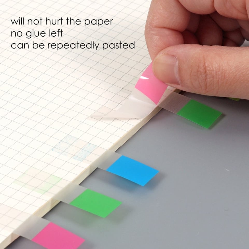 image 1 of Pack of 140 PET Sticky Index Page Markers 12 x 45mm