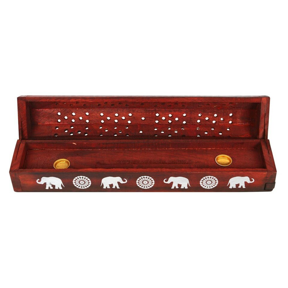 image 1 of Elements Rosewood Elephant Wooden Incense Gift Set - Brown/White - One Size