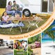 image 6 of COSTWAY 2 PCS Extendable Camping Table Foldable Picnic Table Brown
