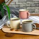 image 6 of Argon Tableware Coloured Enamel Belly Mugs - 375ml - Cream/Grey - Pack of 6 | Cream | Cream/Grey