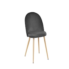 Venice Dining Chair (Pack of2) - Velvet - L55 x W51 x H78 cm - Grey Grey