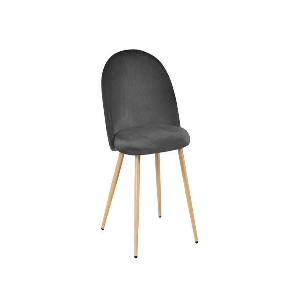 image 1 of Venice Dining Chair (Pack of2) - Velvet - L55 x W51 x H78 cm - Grey Grey