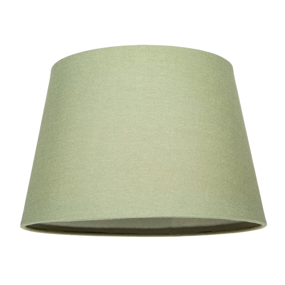 image 1 of Classic 10 Inch Olive Green Linen Fabric Drum Table/Pendant Lamp Shade 60w Max | Green | 10"
