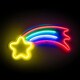 image 4 of ValueLights Neon Shooting Star Neon White Illuminated Decoration and Integrated LED 3W Multicolour Bulb