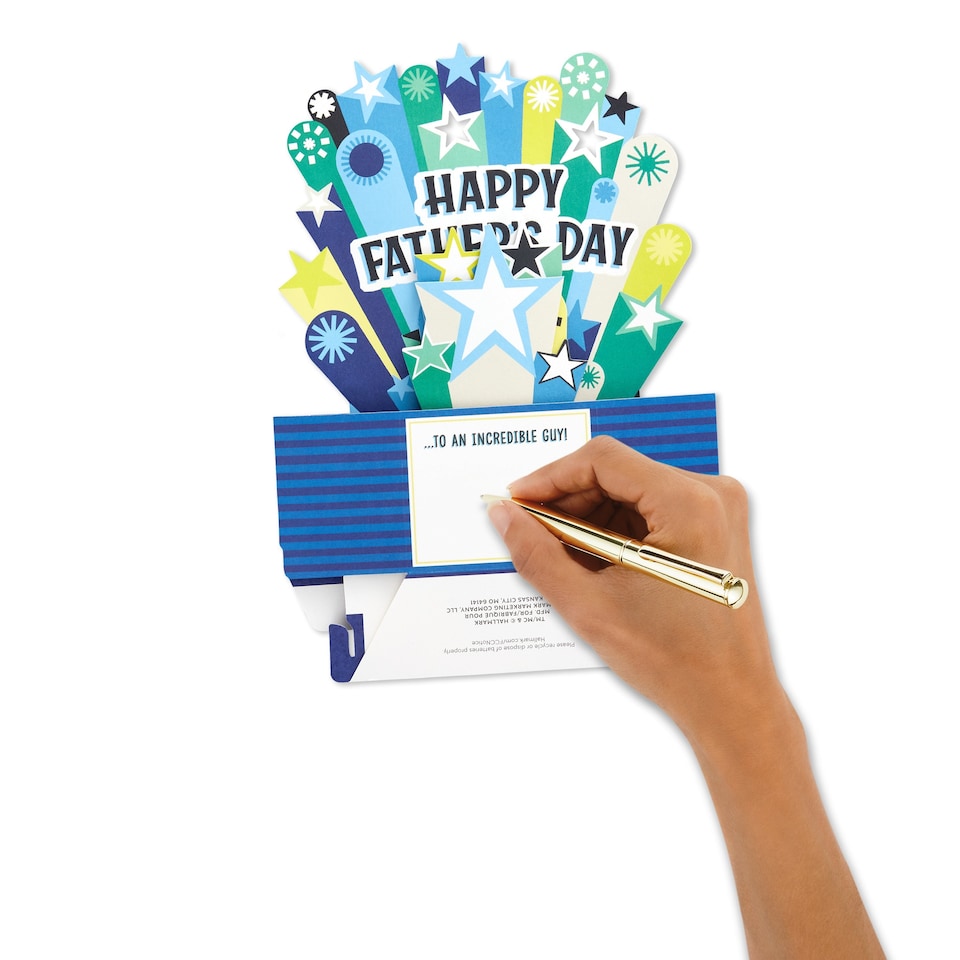 image 1 of Hallmark Musical And Light Up Father's Day Card - 3D Pop-Up Design