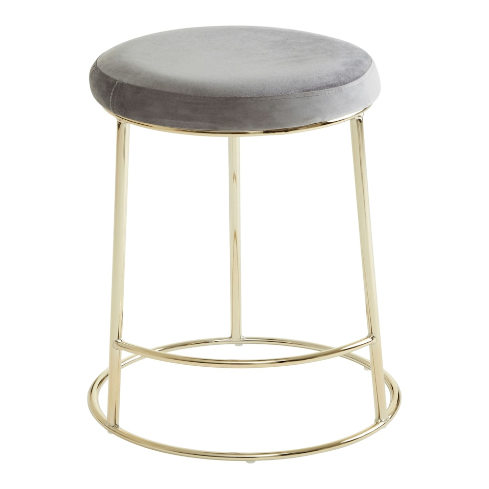 image 1 of Interiors by Premier Manhattan Grey Velvet Tall Bar Stool