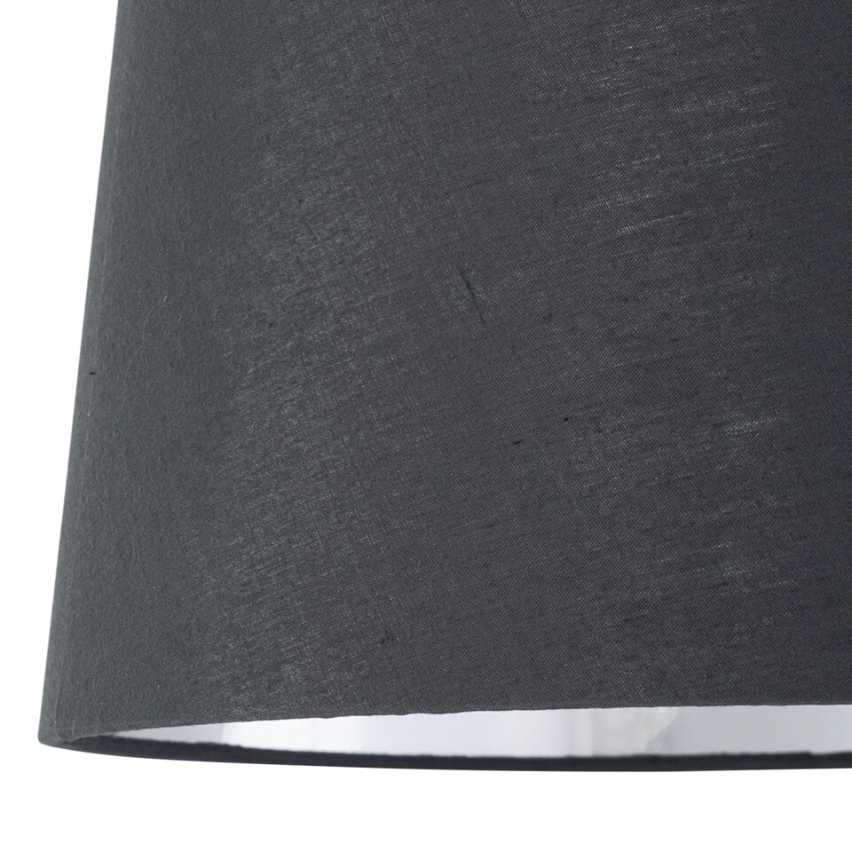 image 1 of First Choice Lighting Zoey Grey with Silver Inner 28cm Easy Fit Pendant or Lamp Shade Grey | Chrome