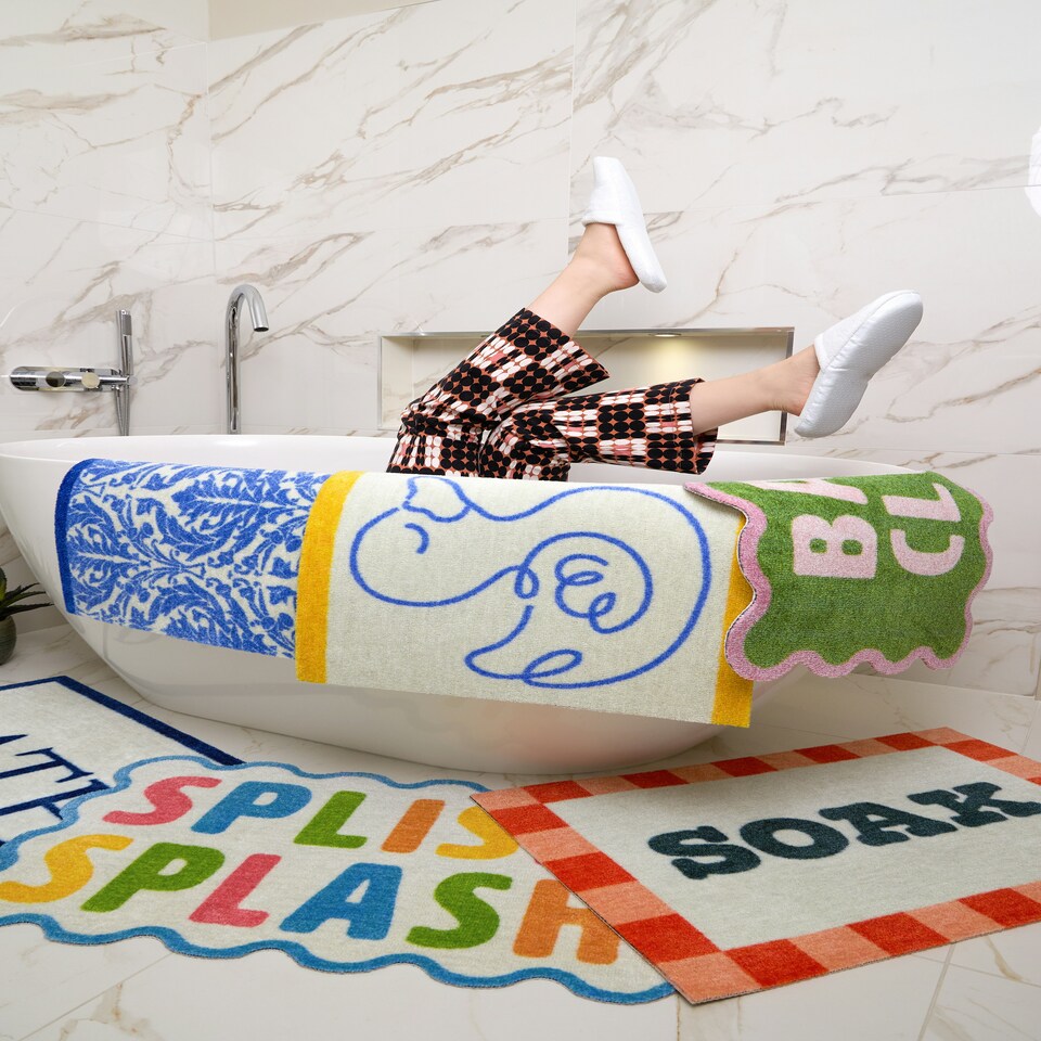 image 1 of My Mat Nylon Printed Bathroom Bright Soak Border 50x75