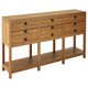image 2 of Spacious Storage Grey Wood Sideboard, Open Shelf Sideboard For Livingroom, Six Drawers Wooden Sideboard Cream