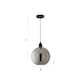 image 7 of ValueLights Bellamy Smoke Glass Globe Matte Black Ceiling Light | Black