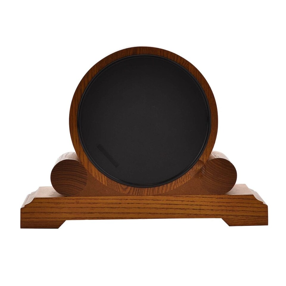 image 1 of Widdop Gifts Wooden Scroll Design Mantel Clock